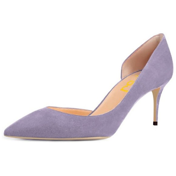 FSJ Shoes - FSJ Women Basic Slip on D'Orsay Pumps Heels Pointe